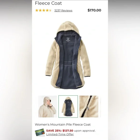 Woman’s L.L.Bean Mountain Pile Fleece Coat, size XL - Picture 12 of 14